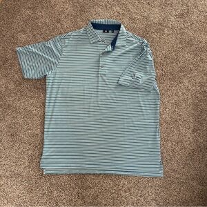 FootJoy Men's Polo Shirt - Blue and White Stripes